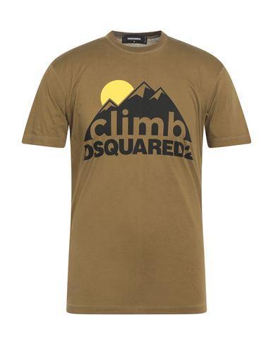 DSQUARED2 Man T-shirt Military Green Size M Cotton Product Image