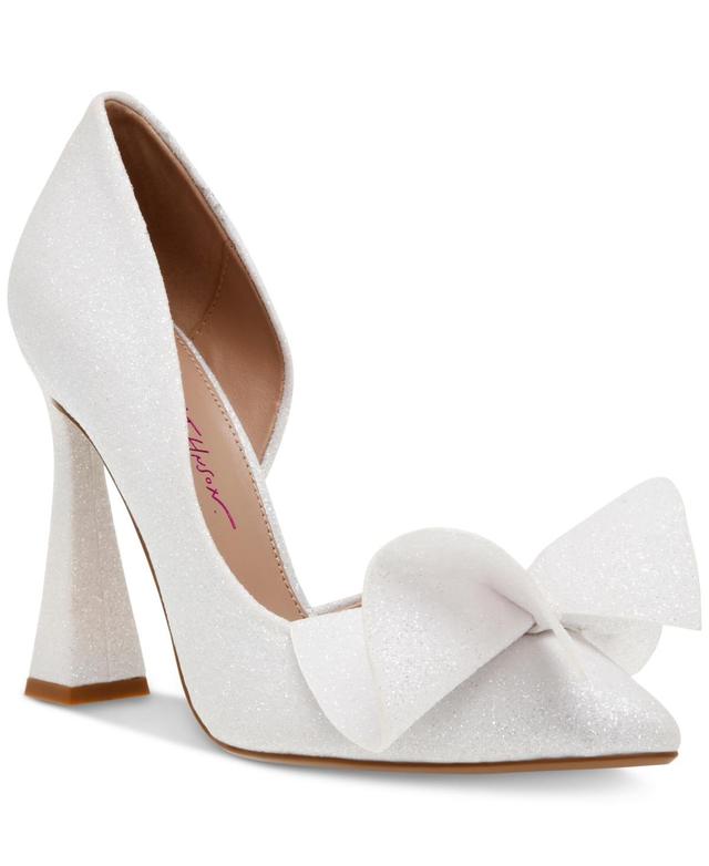 Betsey Johnson Nobble Bow Sparkle Pointed Toe Pumps Product Image