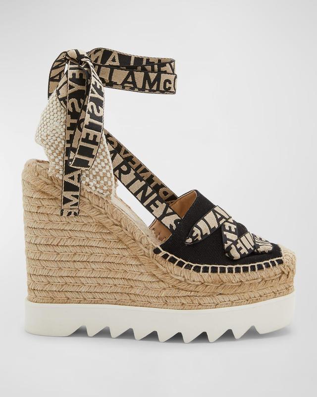 Gaia Organic Ankle-Wrap Platform Espadrilles Product Image