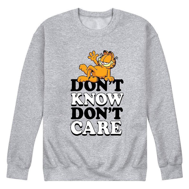 Mens Garfield Dont Care Sweatshirt Athletic Grey Product Image