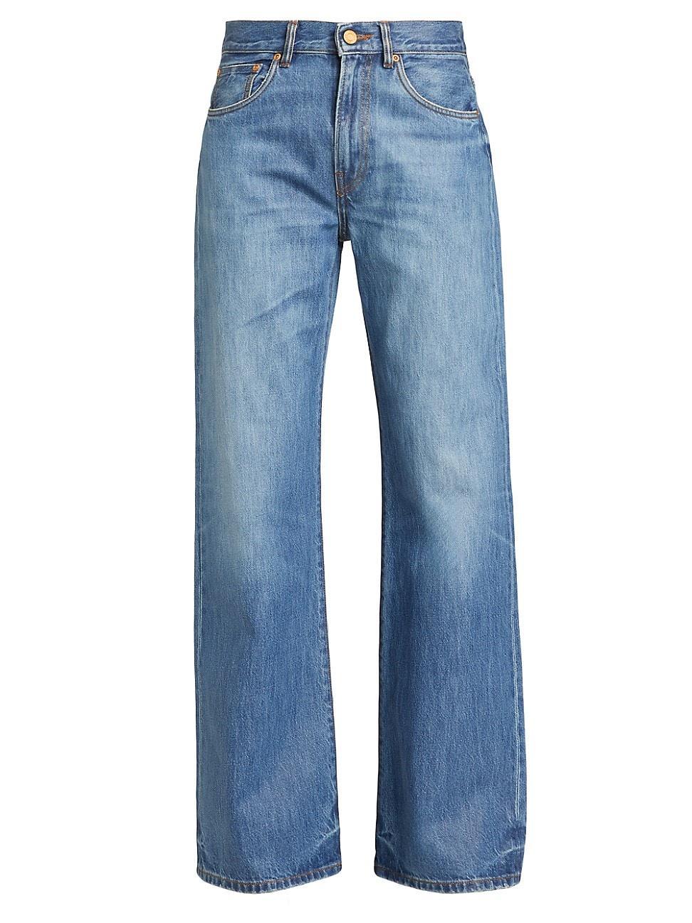 Womens Coated Wide-Leg Jeans product image