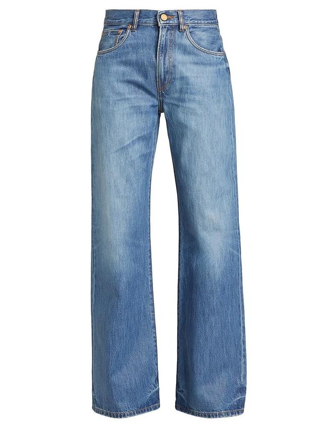 Womens Coated Wide-Leg Jeans Product Image