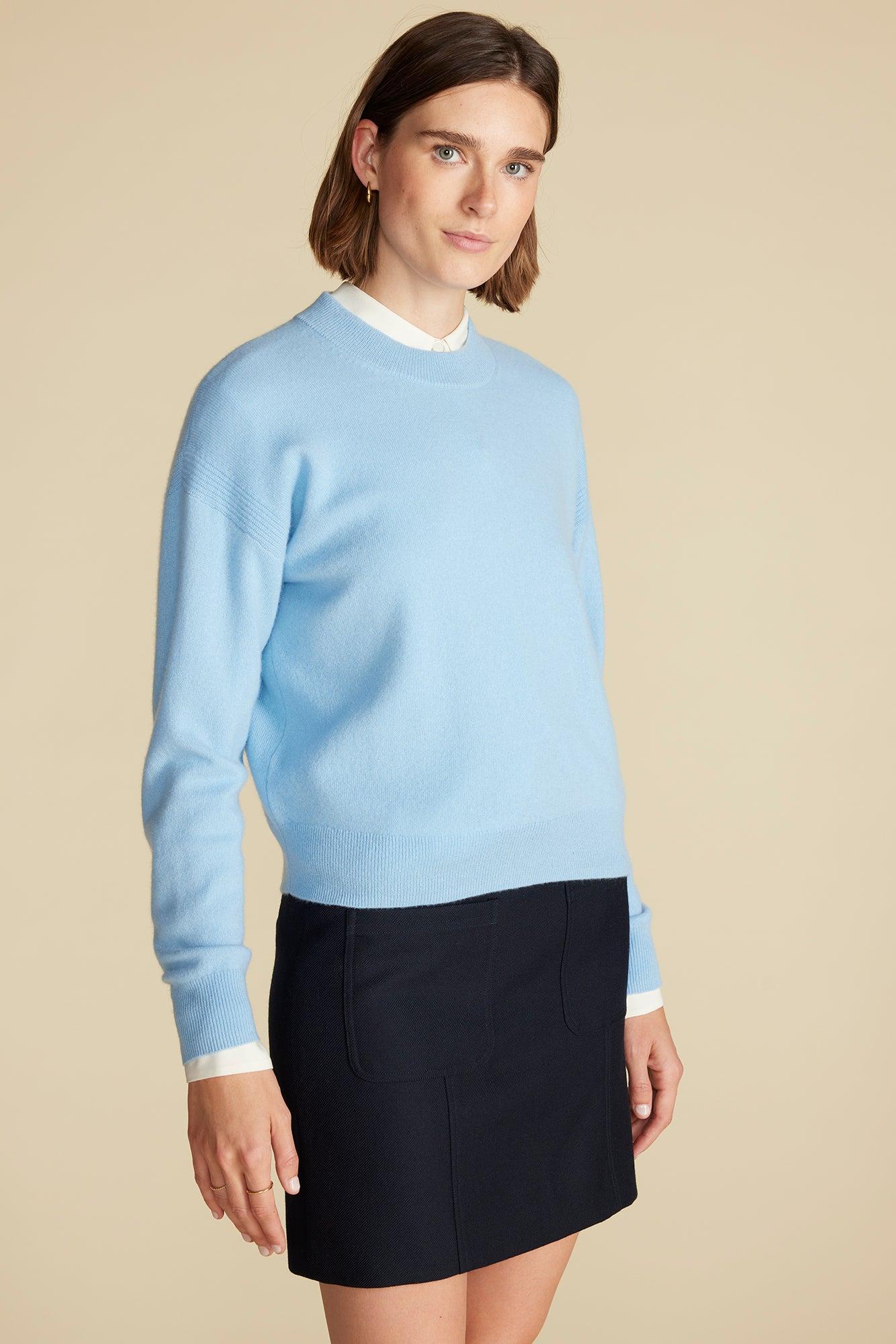 Pearl Cashmere Sweater - Sky Blue Product Image