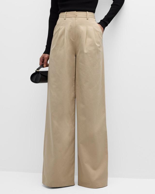 Womens Juliana Wide-Leg Pleated Trousers Product Image