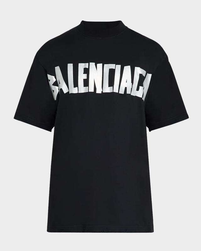 Men's Taped-Logo Distressed T-Shirt Product Image