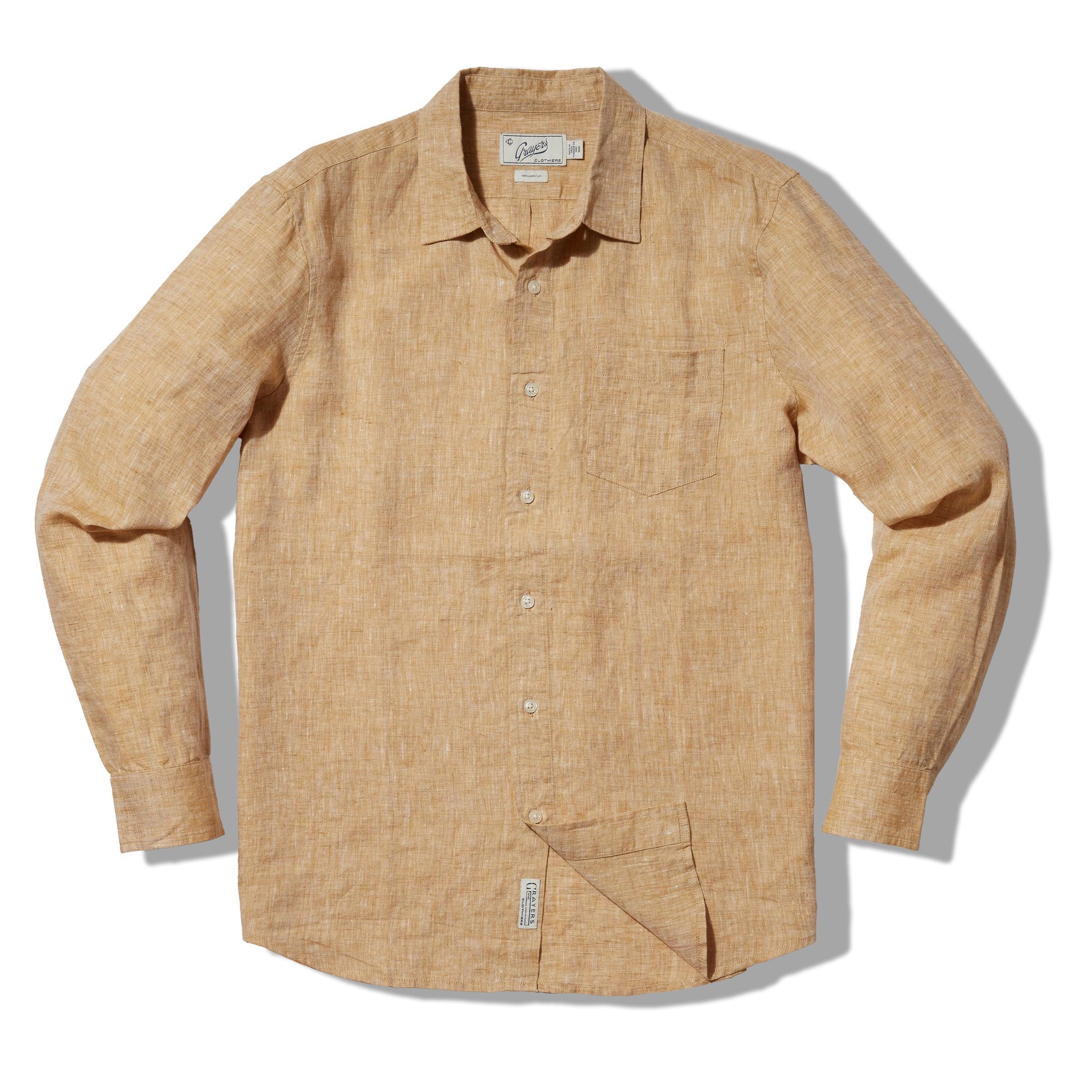 Nantucket Yarn Dyed Linen Shirt - Mustard Product Image