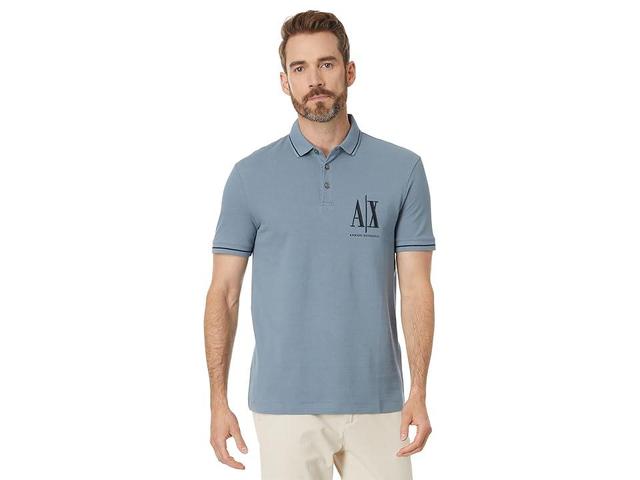 Armani Exchange Icon Polo (Flint Stone) Men's Clothing Product Image