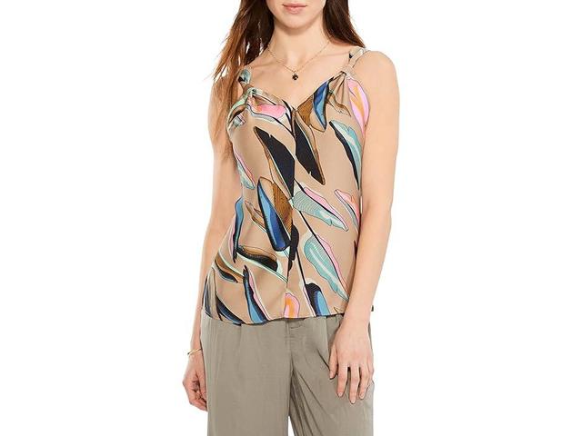 NIC+ZOE Banana Leaves Tank (Aqua Multi) Women's Clothing Product Image