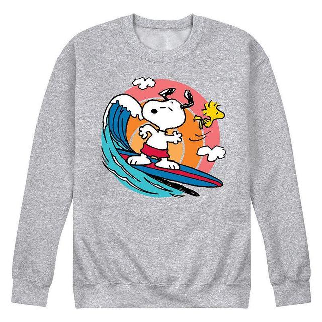 Mens Peanuts Snoopy Woodstock Surfing Graphic Sweatshirt Product Image