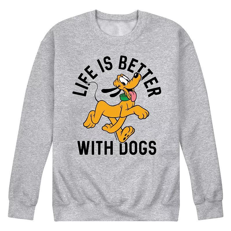 Disneys Mens Lifes Better With Dogs Fleece Sweatshirt Product Image