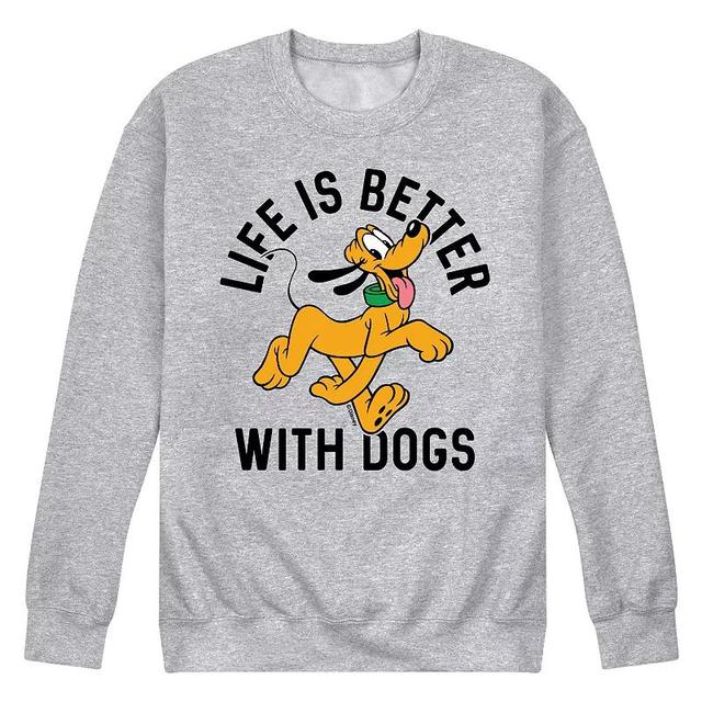 Disneys Mens Lifes Better With Dogs Fleece Sweatshirt Product Image