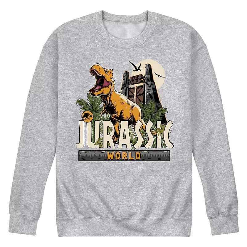 Mens Jurassic World T Rex Fleece Sweatshirt Grey Gray Product Image