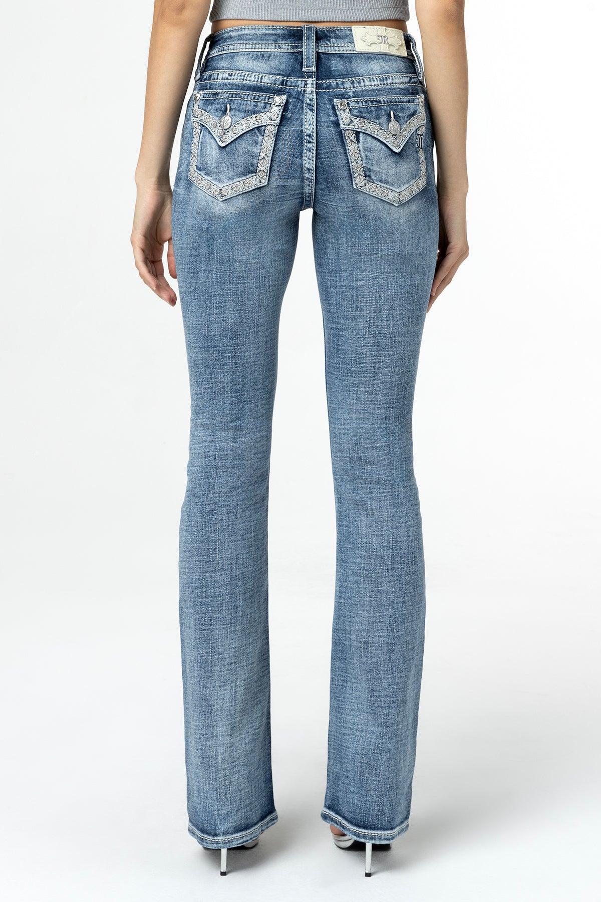 Sparkling Geo Stitch Bootcut Jeans Product Image