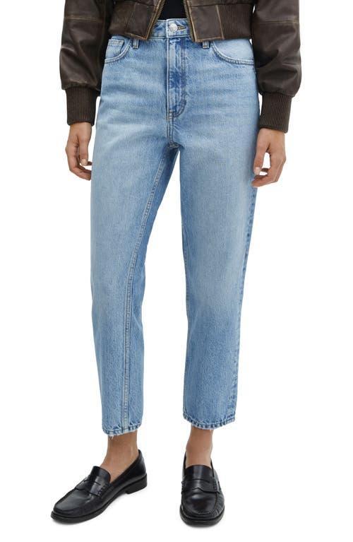 MANGO High Waist Ankle Tapered Mom Jeans Product Image