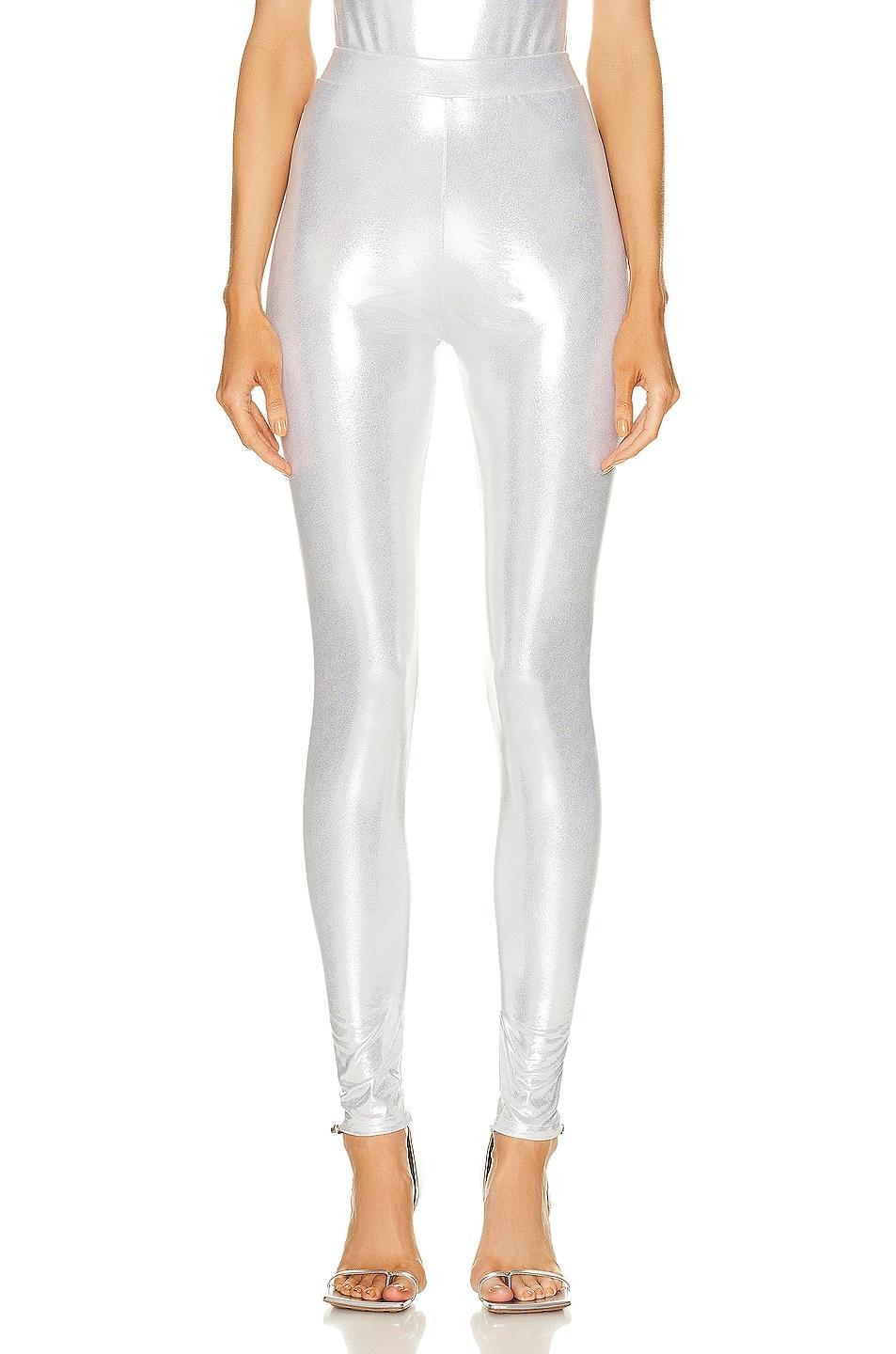 Alexandre Vauthier Legging in Metallic Silver Product Image