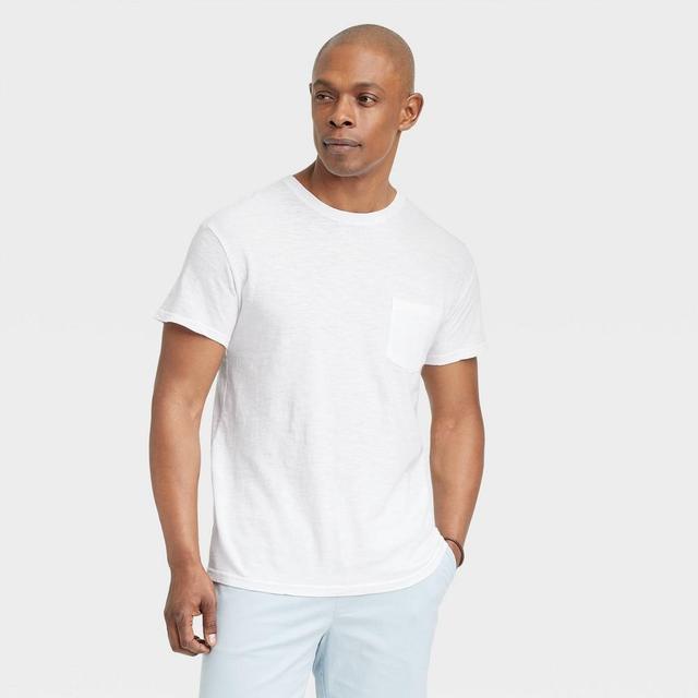 Mens Short Sleeve Crewneck T-Shirt - Goodfellow & Co White L Product Image