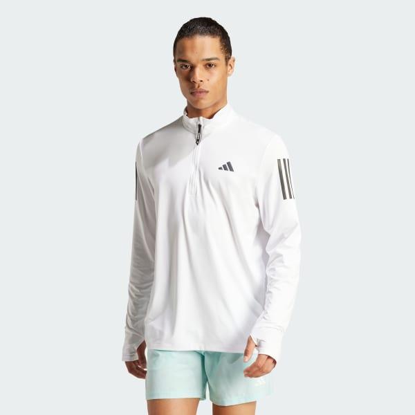 adidas Own the Run Half-Zip Track Top White S Mens Product Image