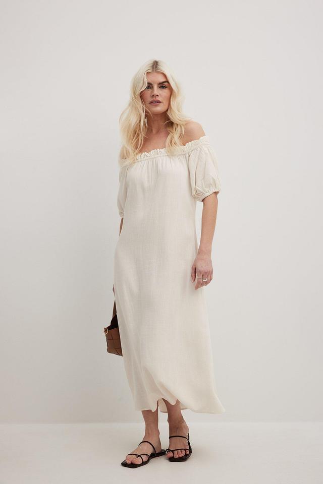 Off Shoulder Flowy Midi Dress Product Image