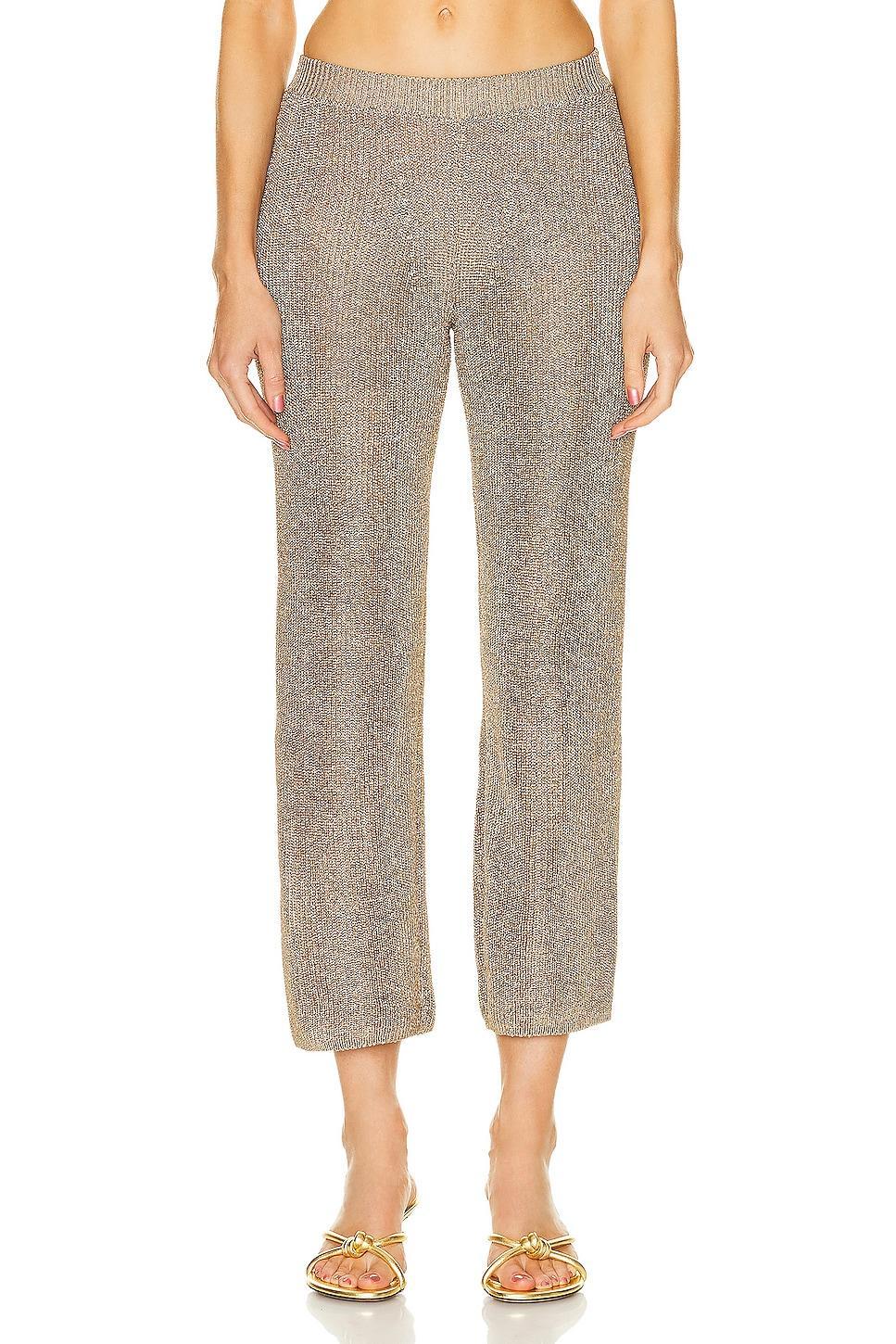 Cult Gaia Lawena Fit To Flare Knit Pant in Brown Product Image