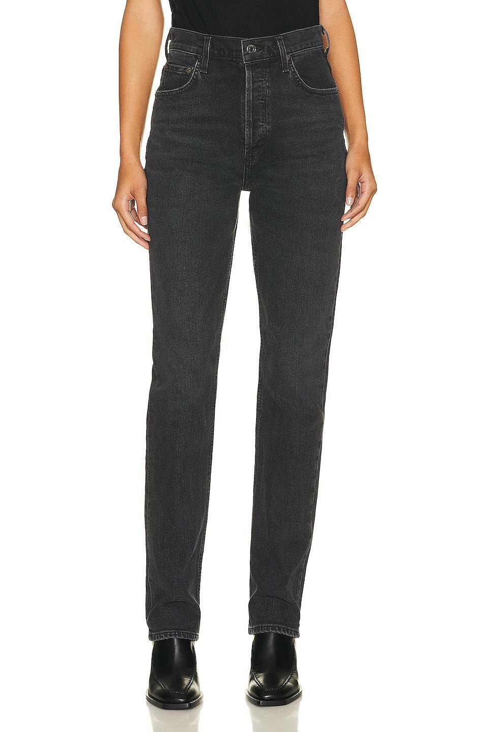 AGOLDE Freya High Rise Slim in Black Product Image