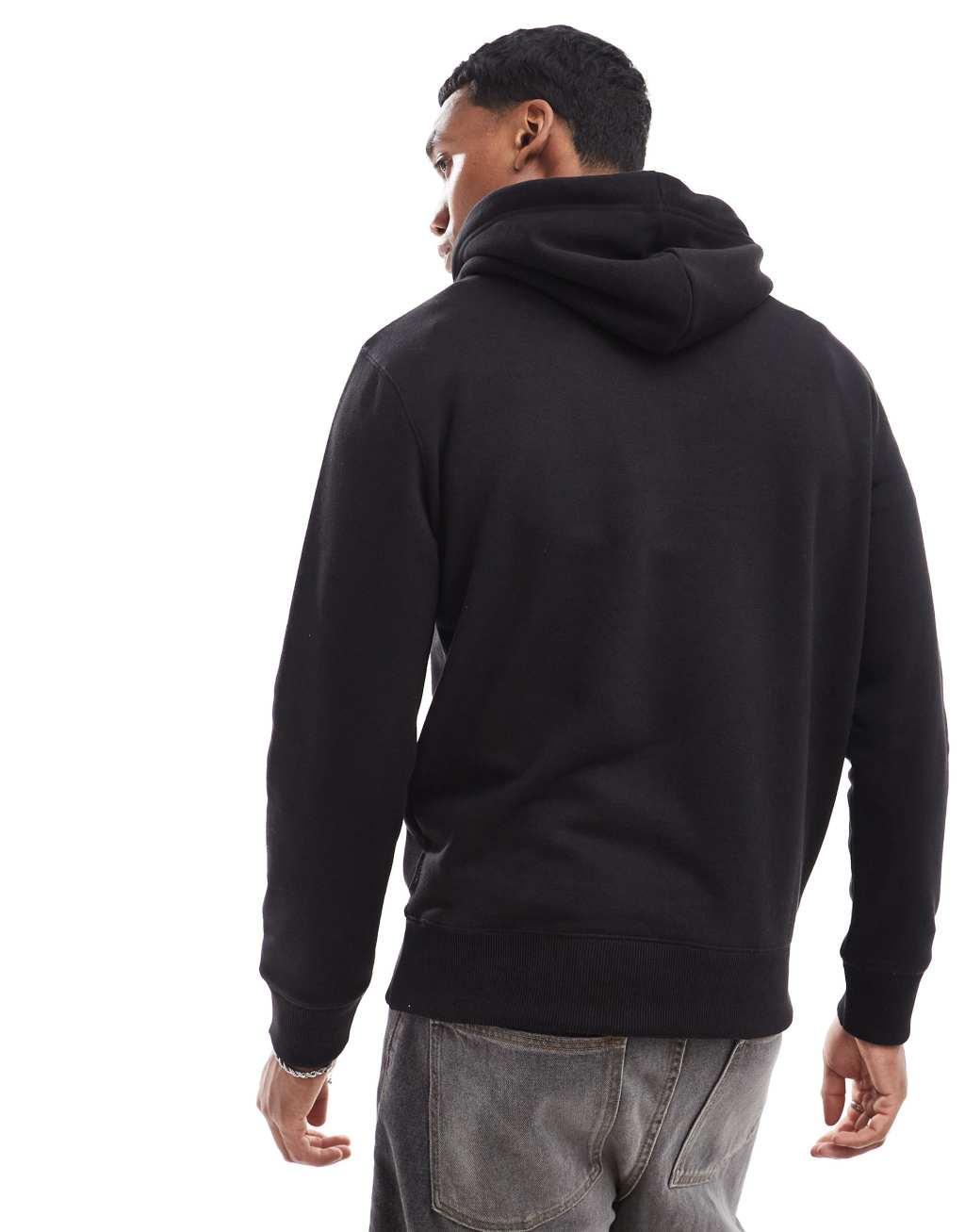 FCUK script logo overhead hoodie in black Product Image