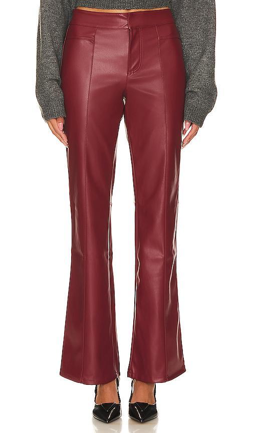 Uptown Faux Leather Flare Pants In Brown Product Image