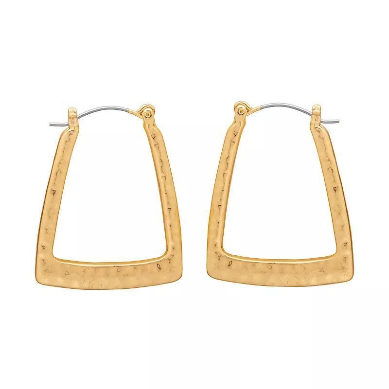 Emberly Textured Square Hoop Earrings, Womens, Gold Tone Product Image