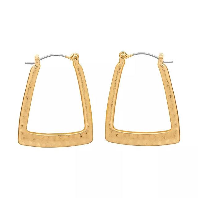 Emberly Textured Square Hoop Earrings, Womens, Gold Tone Product Image