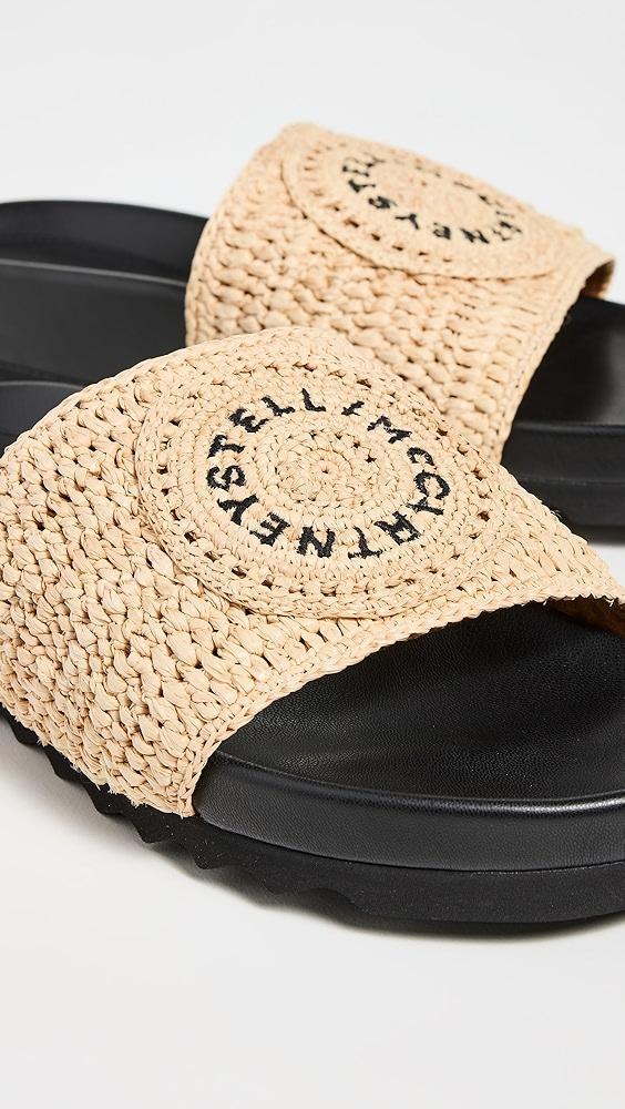 Stella McCartney Elyse Raffia Logo Slides | Shopbop Product Image