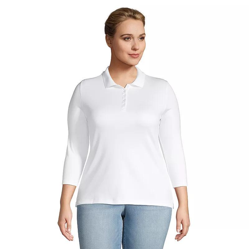 Plus Size Lands End Supima Cotton Polo Shirt, Womens Product Image