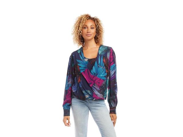 Karen Kane Printed Drape Front Top Product Image