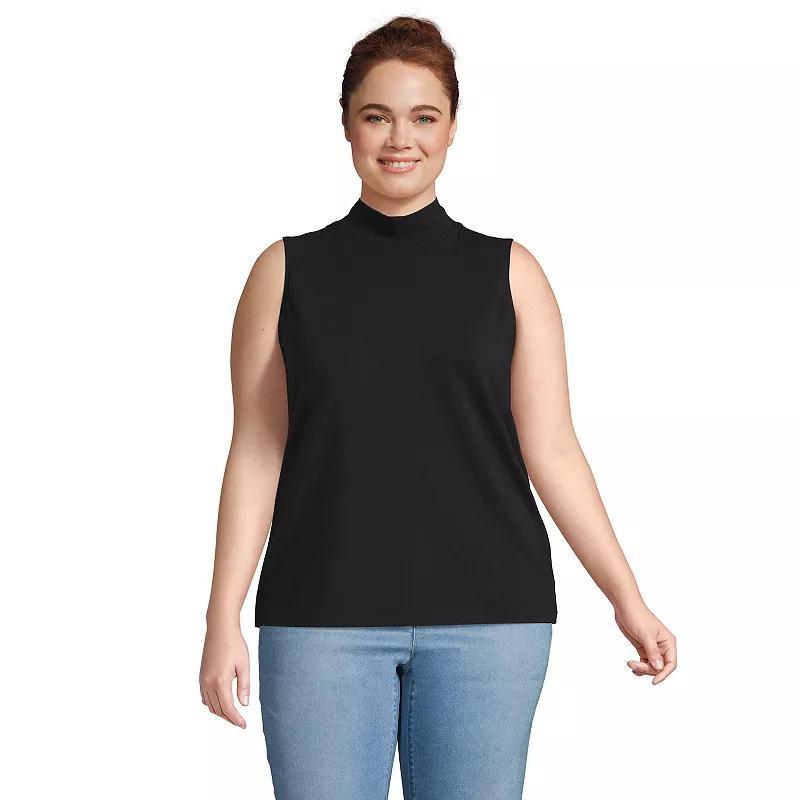 Lands End Plus Size Lightweight Jersey Sleeveless Mock Top Product Image