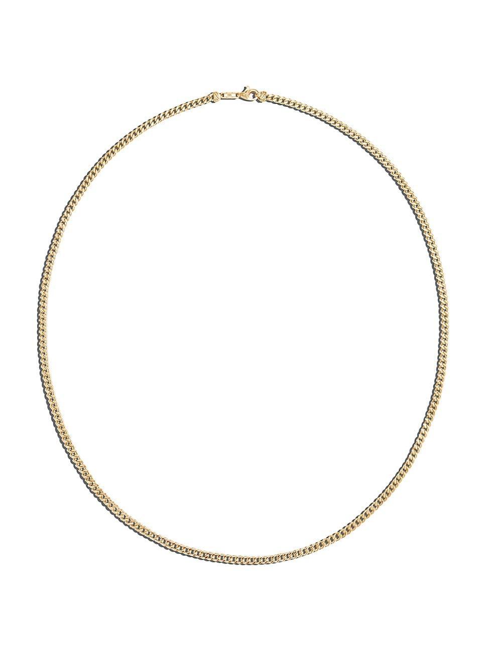 Mens 18K Gold Curb Chain Necklace Product Image