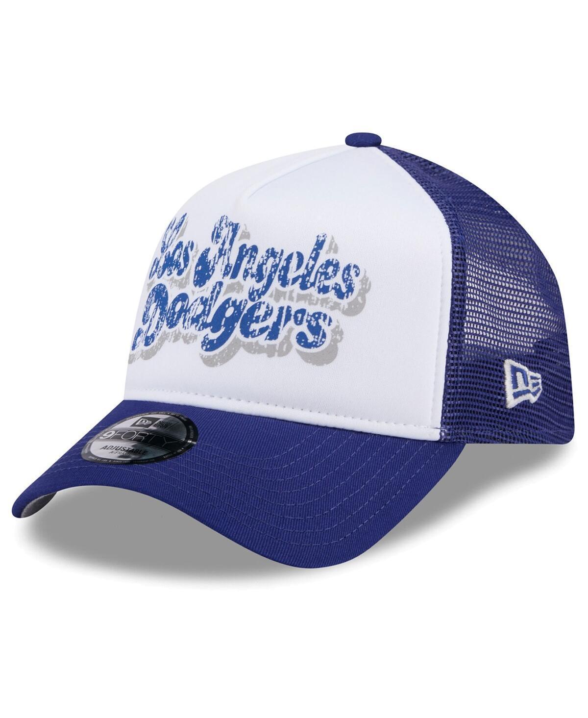 Womens New Era /Royal Los Angeles Dodgers Throwback Team Foam Front A-Frame Trucker 9FORTY Adjustable Hat Product Image