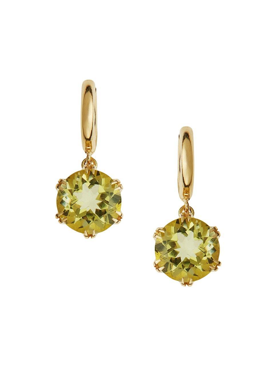 Womens Crown 18K Yellow Gold & Gemstone Drop Earrings Product Image