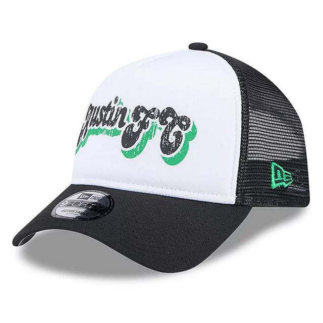 Womens New Era White/Black Austin FC Throwback A-Frame Trucker 9FORTY Snapback Hat Product Image