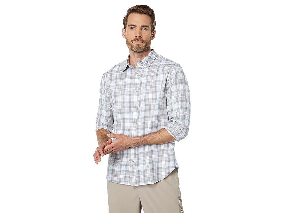 Vince Boulevard Plaid Long Sleeve (Light Heather Grey) Men's Clothing Product Image