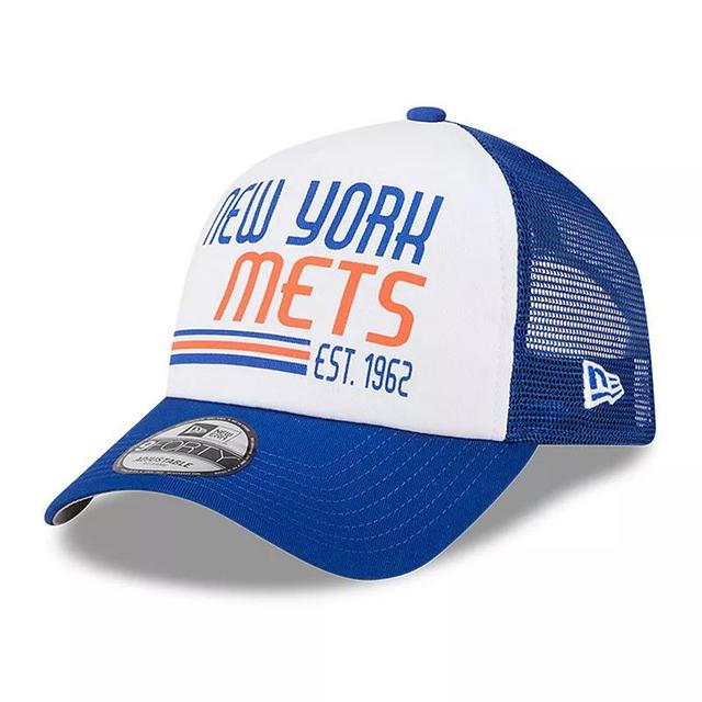 Mens New Era /Royal New York Mets Stacked A-Frame Trucker 9FORTY Adjustable Hat Product Image