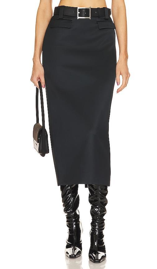 Helsa Heavy Satin Column Skirt Size L, XL. Product Image