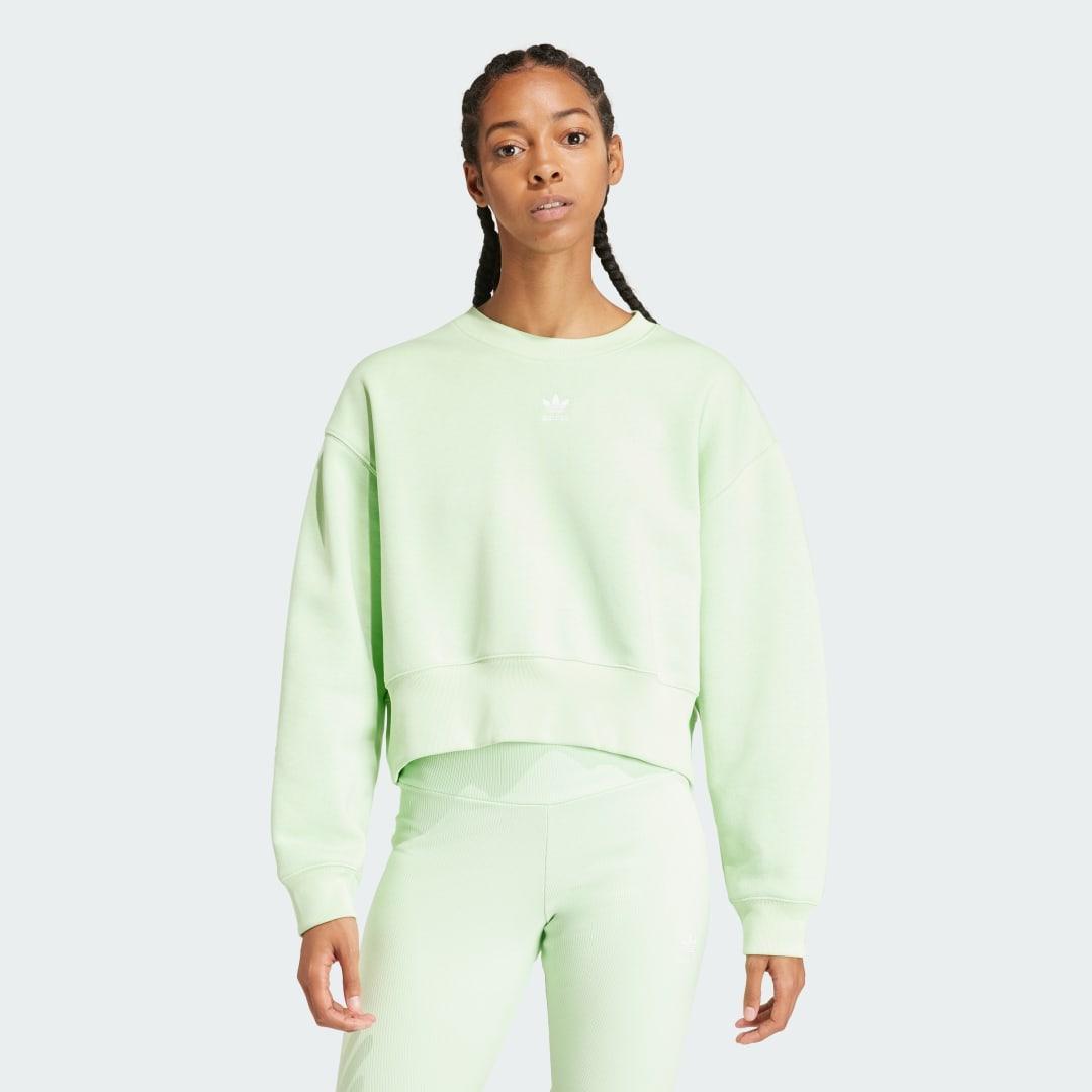 adidas Adicolor Essentials Crew Sweatshirt Semi Green Spark XL Womens Product Image