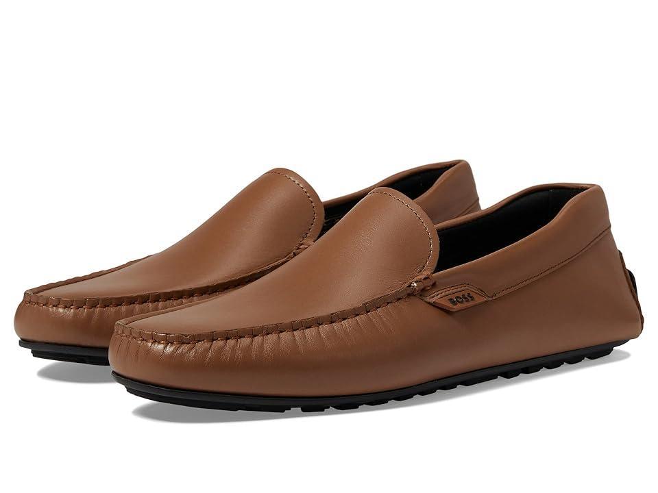 BOSS Noel Smooth Leather Moccasins (Sand) Men's Shoes Product Image