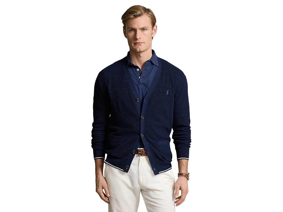 Polo Ralph Lauren Textured Cotton-Linen V-Neck Cardigan (Bright ) Men's Sweater Product Image