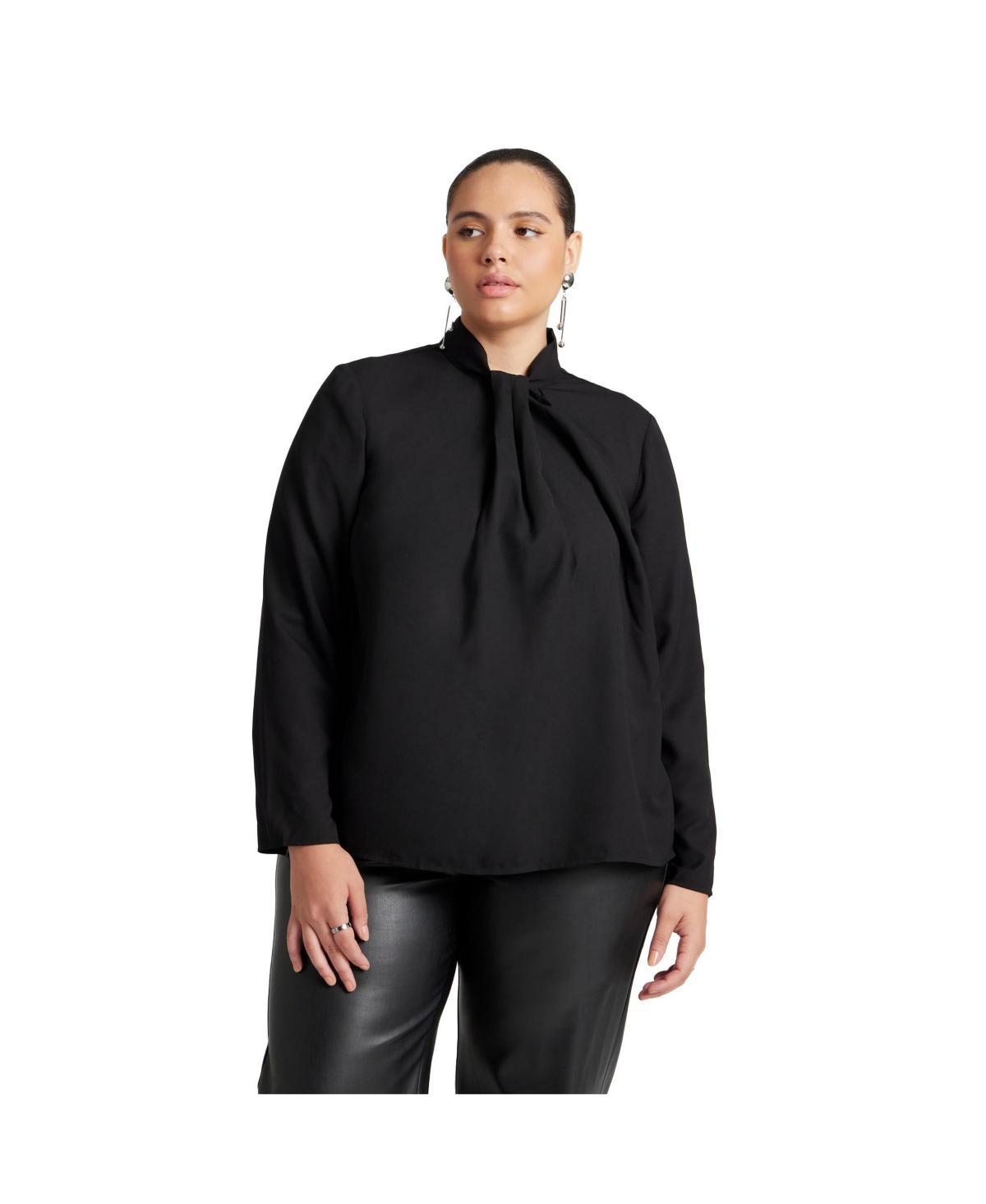 Eloquii Womens Drape Collar Blouse Product Image