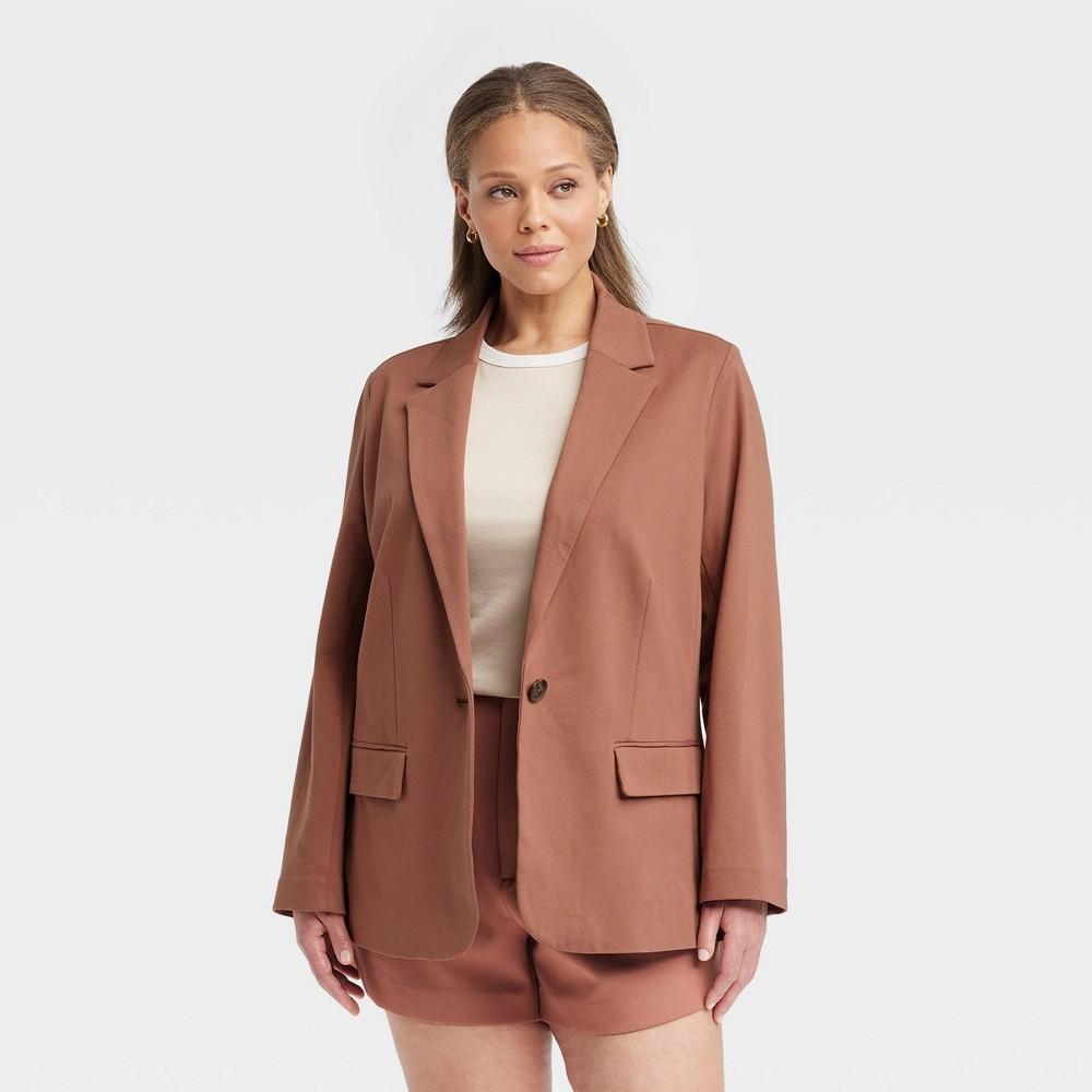 Womens Ponte Blazer - A New Day Brown XXL Product Image