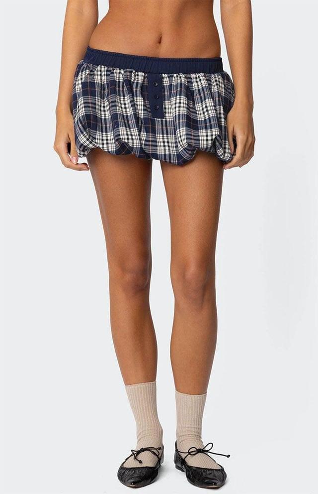 Edikted Women's Dianna Plaid Bubble Mini Skort Product Image