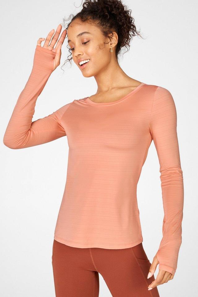 Fabletics Eco-Conscious Long-Sleeve Tee Womens pink Size XXS Product Image