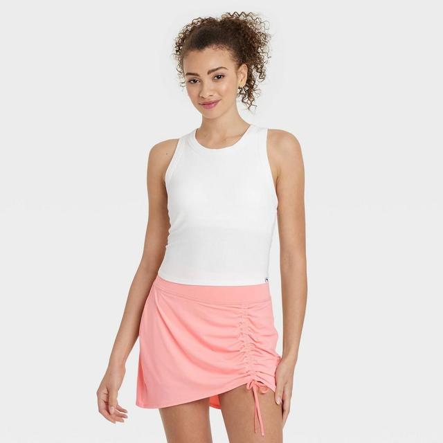 Womens Cropped Ribbed Tank Top - JoyLab White XS Product Image