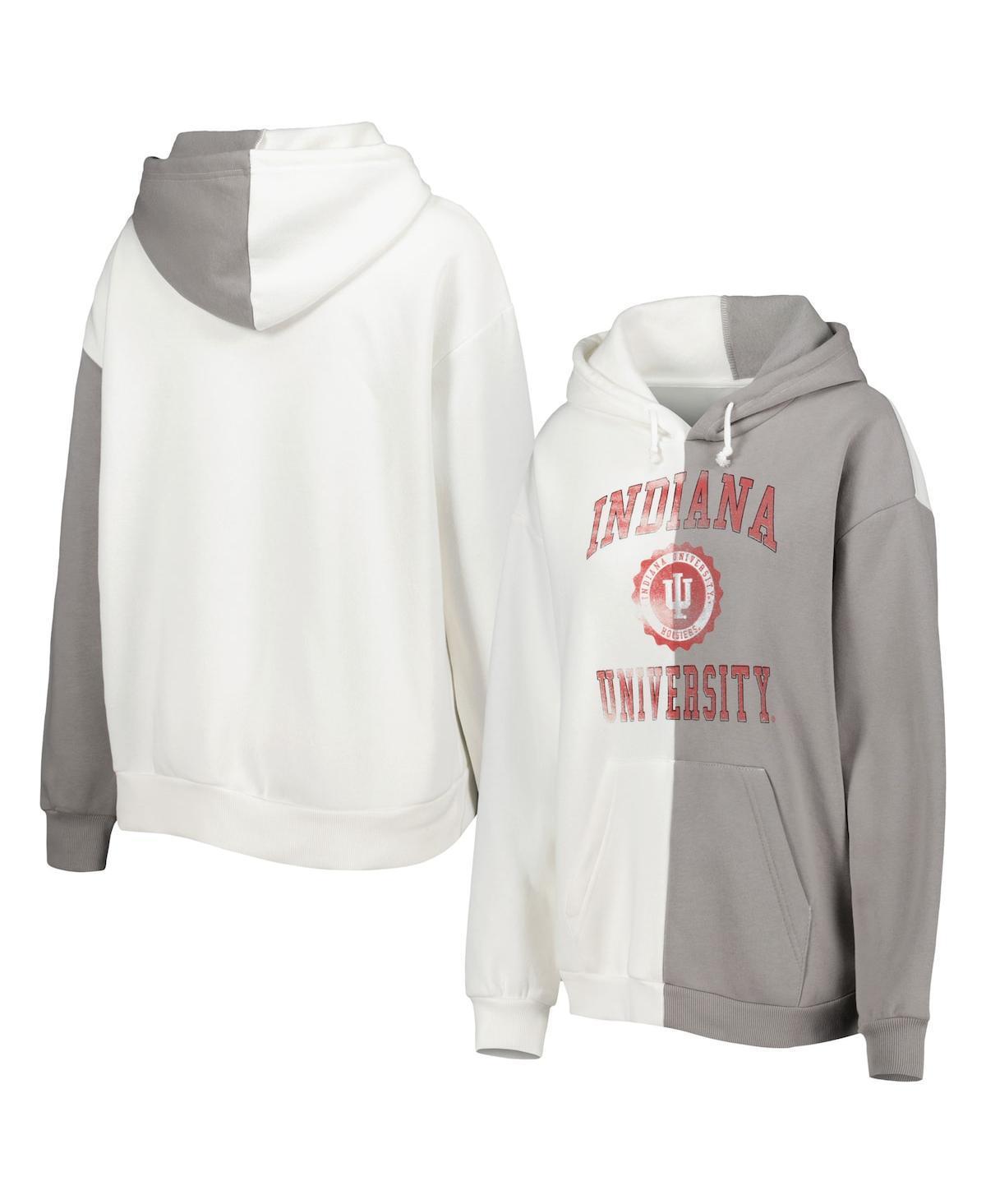 Womens Gameday Couture Gray Indiana Hoosiers Split Pullover Hoodie - Gray Product Image