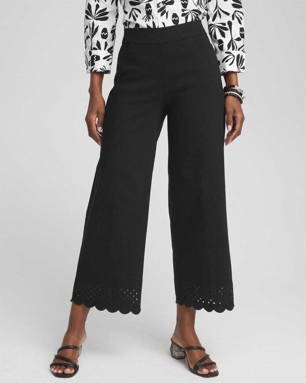 Women's Brigitte Embroidered Wide Leg Cropped Pants Product Image