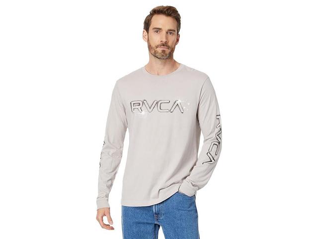 RVCA Big Airbrush Long Sleeve Tee (Cement) Men's Clothing Product Image